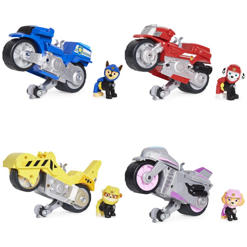 Paw patrol moto pups deluxe vehicle pullback motorcycle with wheelie original