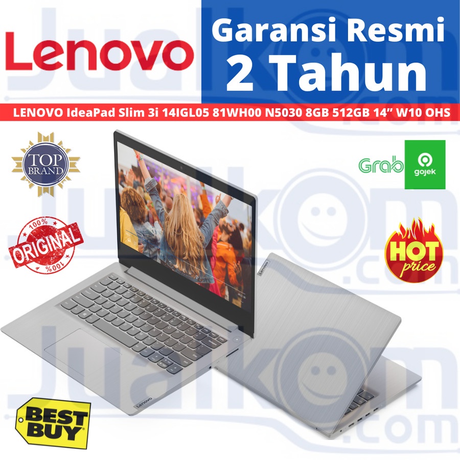 LENOVO IdeaPad Slim 3i 14IGL05 81WH00 N5030 8GB 512GB SSD 14” W10 OHS