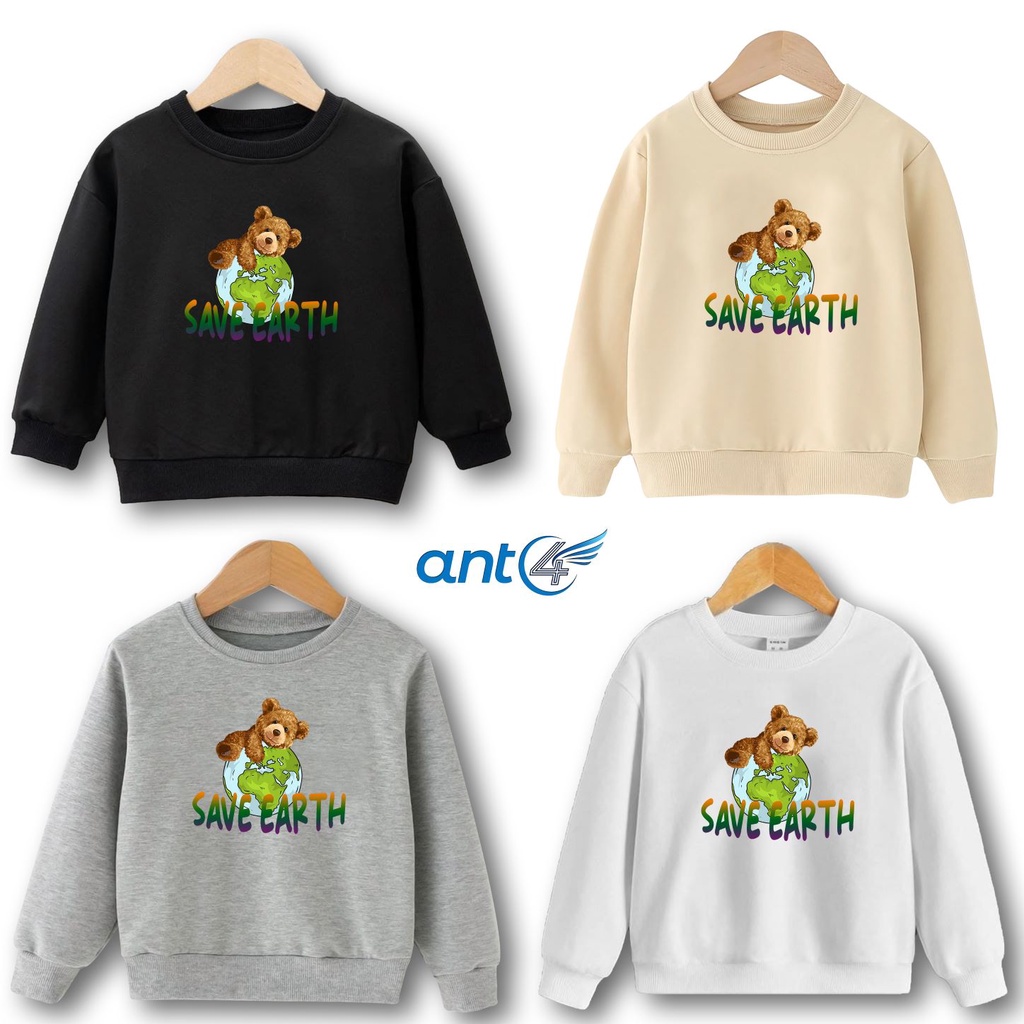 sweater anak perempuan laki laki usia 2 - 12 tahun jaket sweeter crewneck