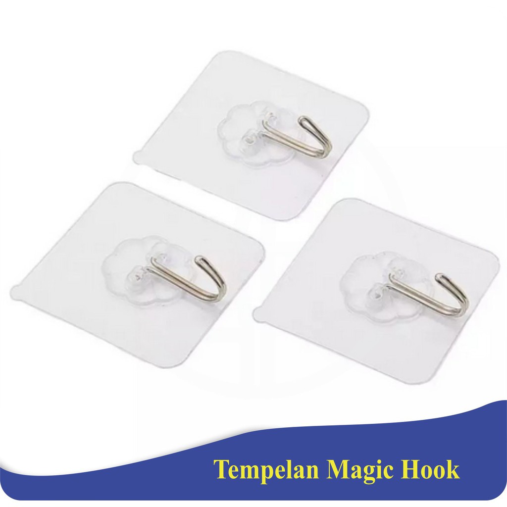 Jual Gantungan Hook Tempel Hook Ajaib Aksesori Kamar Mandi Kait Dipasang Dinding Bebas Paku