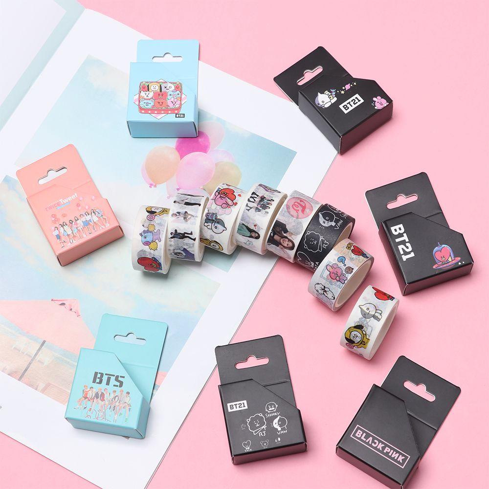 Top 1PC 5M BT21 Tape Perekat Masking Kertas Tempel Hias