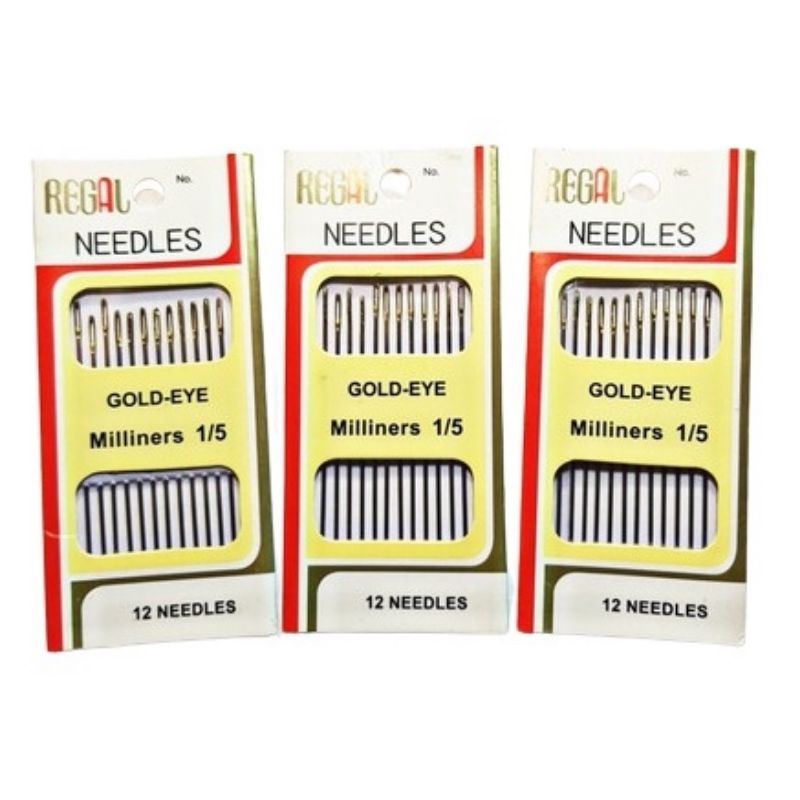 0JARUM JAHIT TANGAN REGAL GOLD EYE MILINERS 3/9 isi 16pcs / REGAL 16 NEEDLES