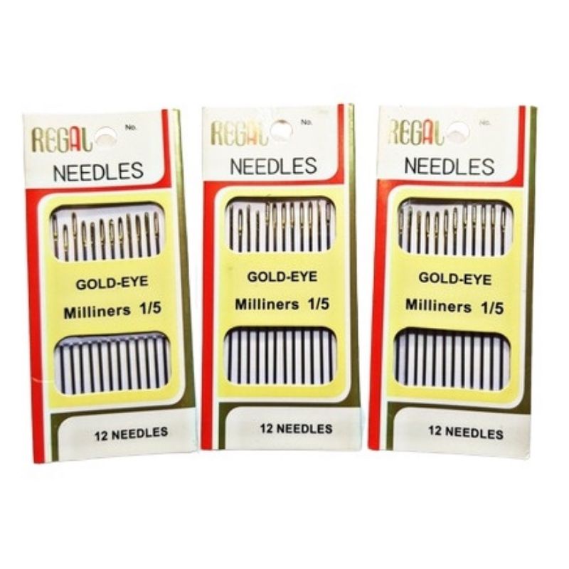 0JARUM JAHIT TANGAN REGAL GOLD EYE MILINERS 3/9 isi 16pcs / REGAL 16 NEEDLES