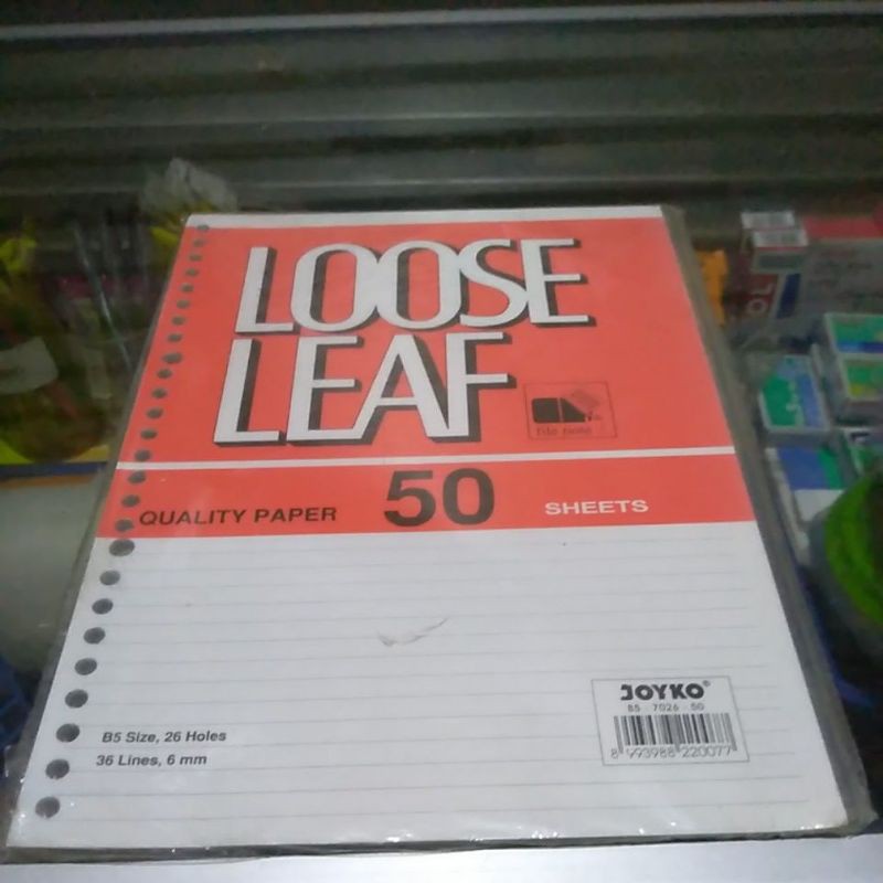 

Loose Leaf Kertas File Binder B5 JOYKO Kecil Isi 50 Lembar