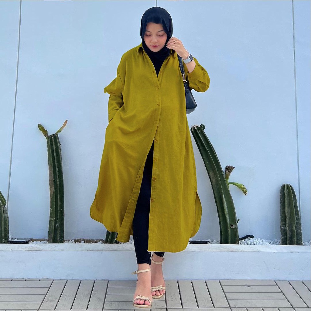 DRESS OVERSIZE/ SHIRT DRESS/ TUNIK CRINKLE OVERSIZE/ DRESS MIDI OVERSIZE / DRESS LINEN CRINKLE/ DRESS BYACLOTH/ GAMIS KAFTAN/ DRESS LUXURY