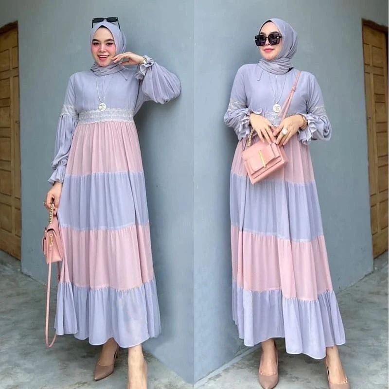 ERILA DRESS MC Bahan CERUTY BABYDOLL MIX PURING Dress Model Terbaru   BAJU DRES WANITA TERBARU KENIAN SIMPLE DAN ELAGAN BAJU DRES MODEL TERBARU 2022