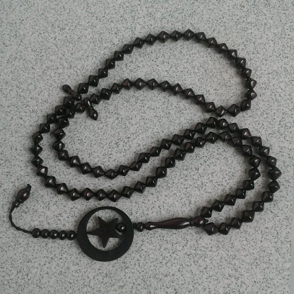 TASBIH KAUKAH WAJIK HITAM BULAN BINTANG