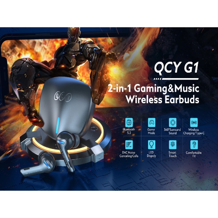 84 QCY G1 - Low Latency Gaming Bluetooth Earphone Earbuds TWS Stereo 3D