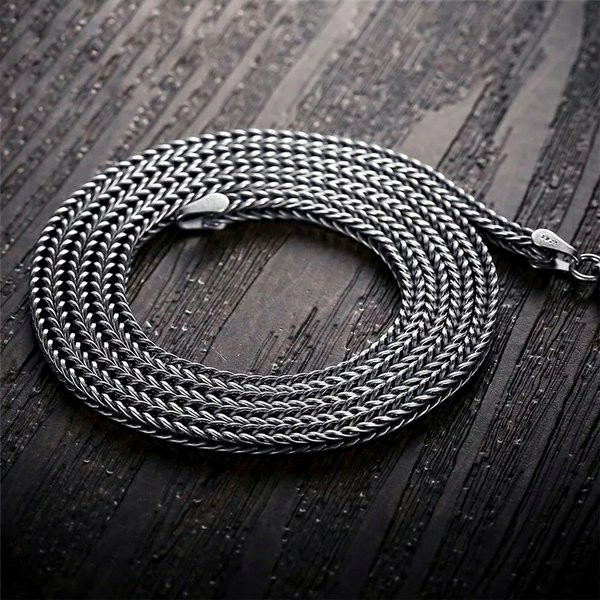 Kalung Titanium Pria dan Wanita Silver 36cm Bagus dan Murah