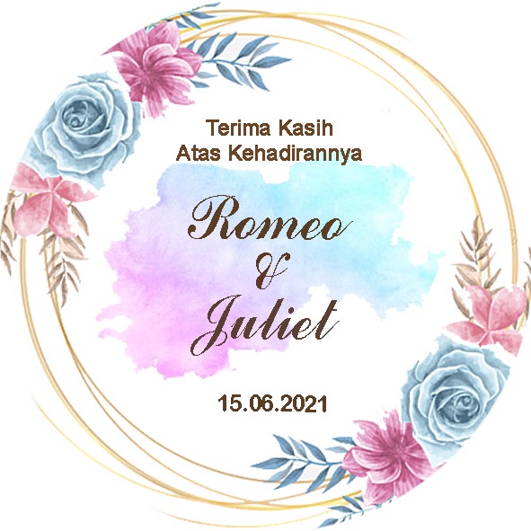 DESIGN KN-07 Kartu Ucapan Bulat. Kartu ucapan terimakasih undangan pada souvenir pernikahan, kartu u