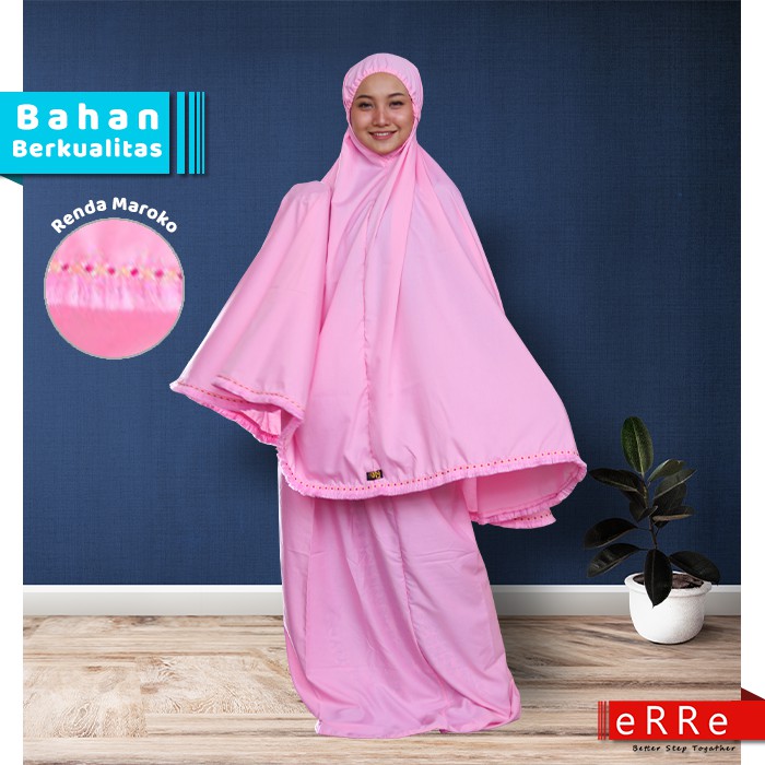 Mukena Dewasa Renda Jumbo Mukenah Katun Jepang Premium Mewah Terbaru ES43