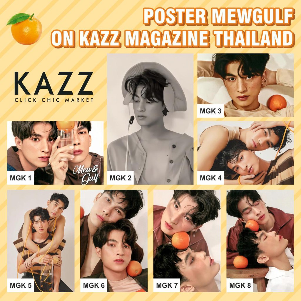 POSTER MEWGULF ON KAZZ MAGAZINE THAILAND MEW SUPPASIT GULF KANAWUT