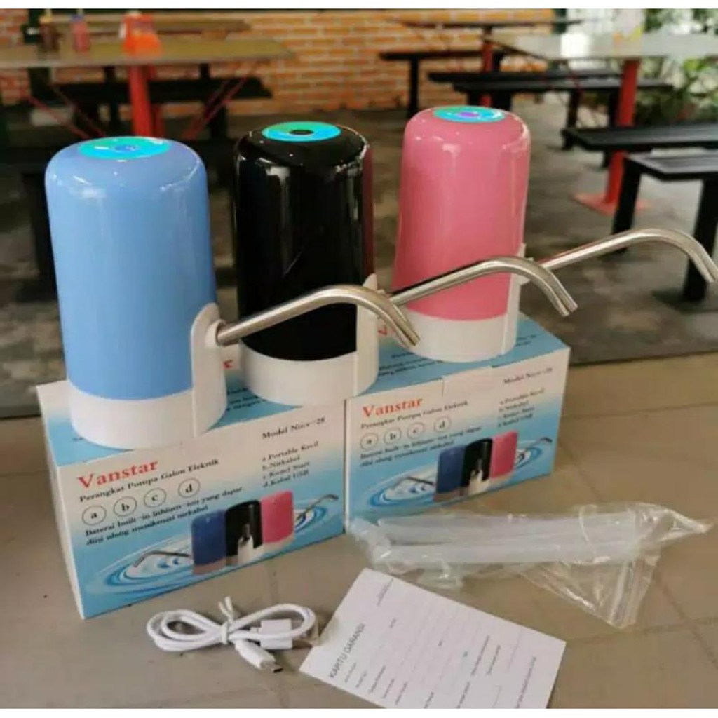 Pompa Galon Air Elektrik Automatic Water Dispenser USB Charger LED Vanstar