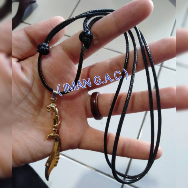 kalung 3D kujang tali korea, pluru, wayang, clurit dll