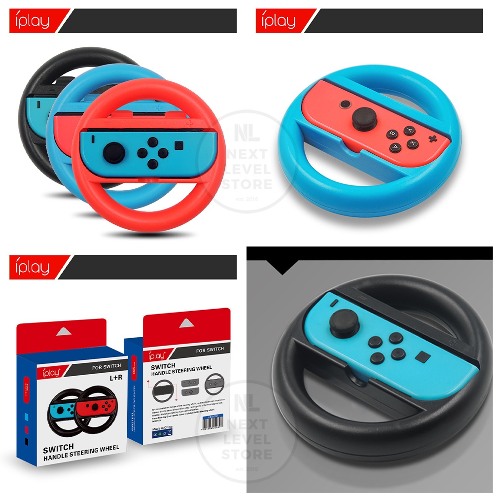 iPlay Handle Steering Wheel Nintendo Switch Joy Con (1 pasang) - ORIGINAL