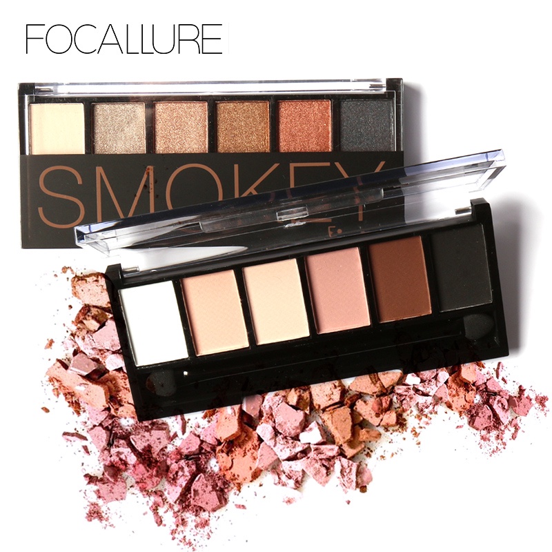 FOCALLURE 6 Colors Glamorous Smokey Eyeshadow Palette