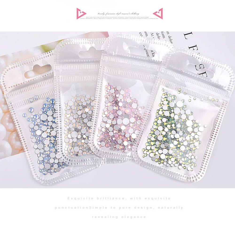 AUGUSTINA Agustina Nail Art Glitter Crystals Tools Manikur Warna-Warni 3D Untuk Kristal Opal Multi Ukuran