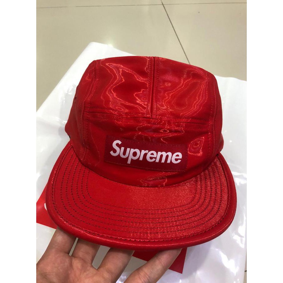 Supreme Liquid Silk Camp Cap Fw18 Red Supreme Authentic 100% Original