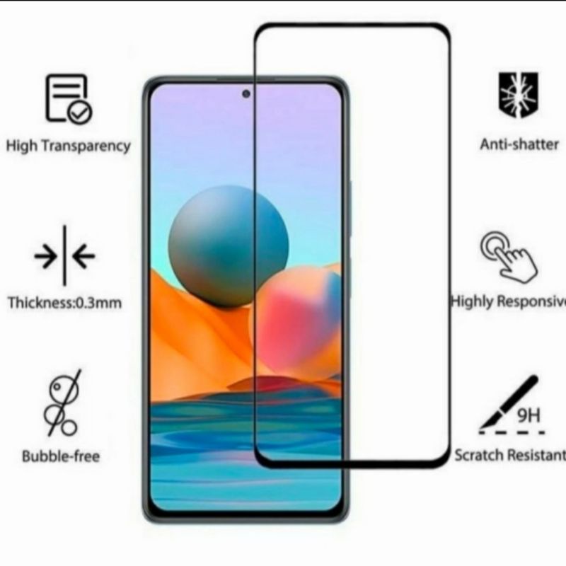 Xiaomi Redmi Note 10 10s 10 Pro tempered glass anti gores kaca full lcd