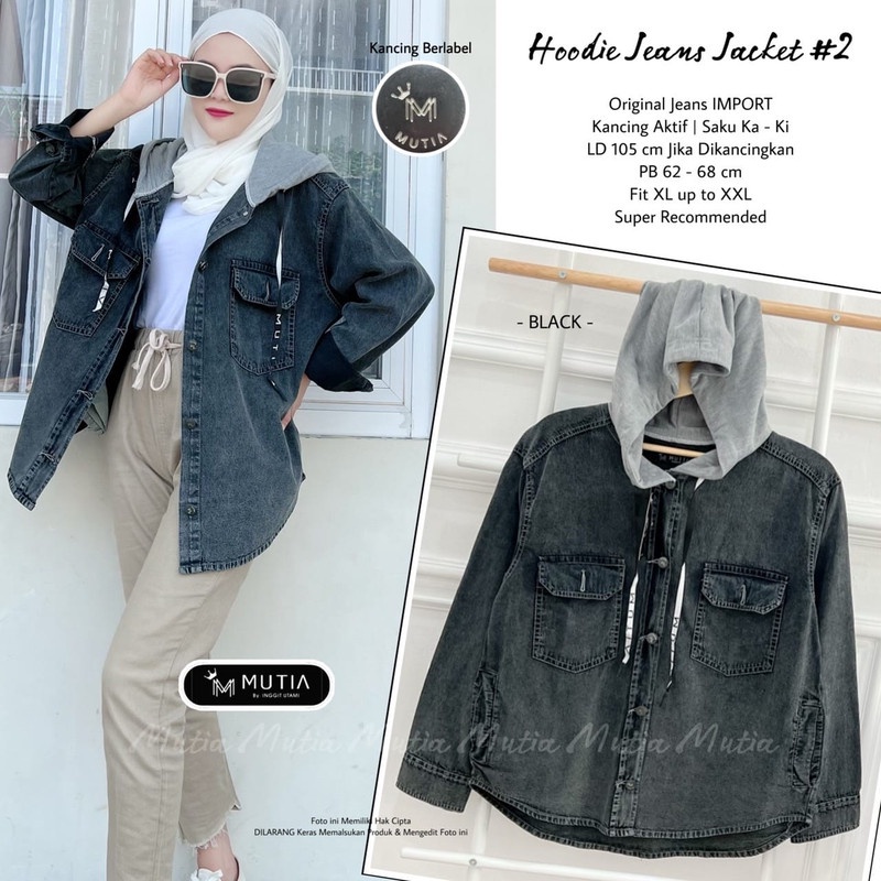 Hoodie Jeans jaket #2 Original Mutia Label black