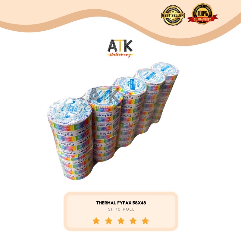 

Thermal Paper (Kertas Kasir) Fyfax 58X48 1 Pack ( 10 Roll) atk