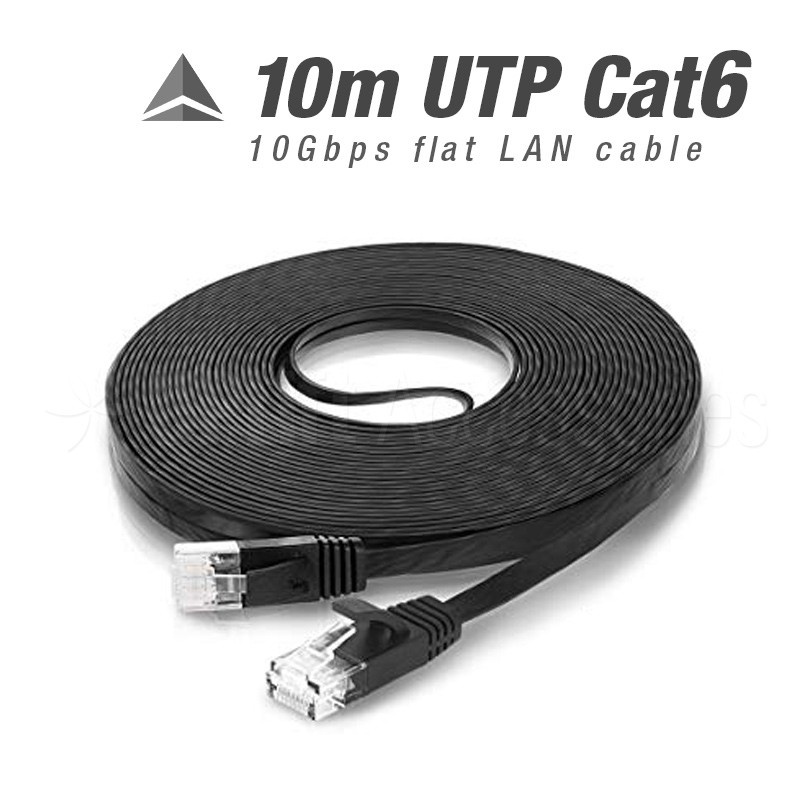 FLAT 10M Kabel LAN Ethernet Cable UTP CAT6 RJ45 1.5M 5M Internet komputer pc cctv laptop Premium pintu