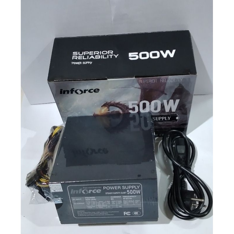 POWER SUPPLY PC 500W - PSU KOMPUTER 500WATT INFORCE BLACK
