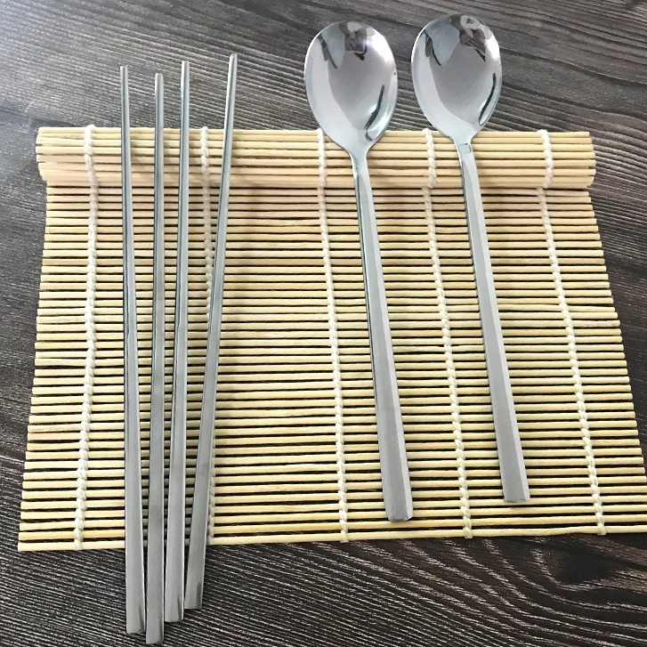 Sendok Sumpit Korea Set Sendok Stainless Emas