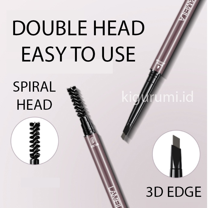 LAMEILA Pensil Alis Eyebrow 2 in 1 Kepala Ganda NEW Mampu Membingkai Alis Dengan Rapih LA136