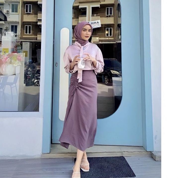 Terbaru.. Tamara Skirt - Rok Serut Crinkle