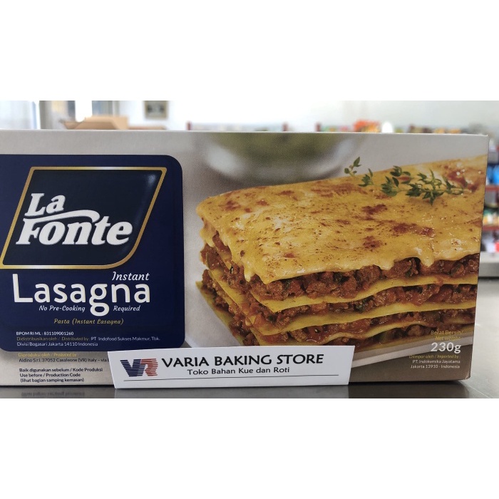 

sa2011aa Lasagna Lembaran 230 Grm Lafonte Kulit La Fonte Xa20X1