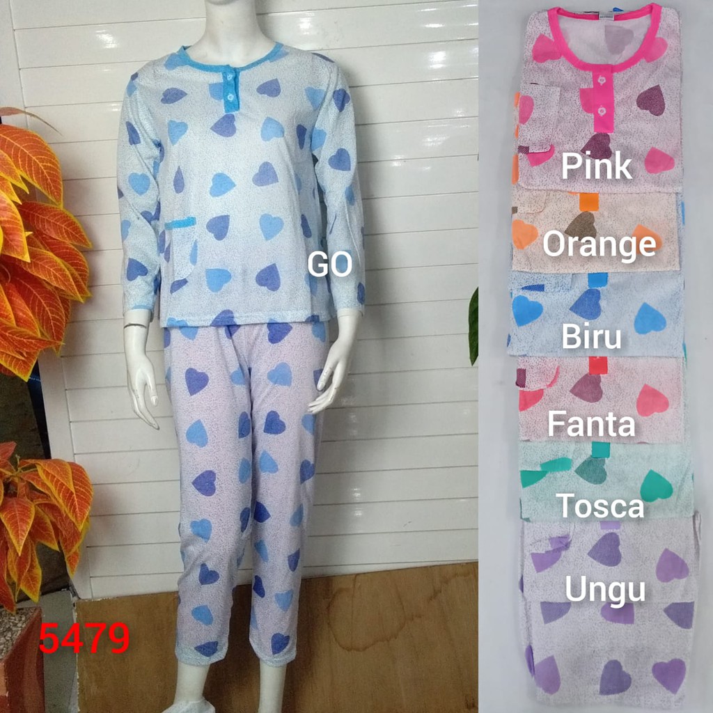 gos  A BABYDOLL Bobo PP Dewasa Standart Setelan Baju Tidur Busui Celana Panjang Lengan Panjang Piyam