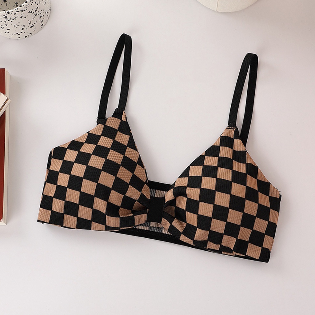 Nicebra Bra Pakaian Dalam Bra Wanita Import Motif Catur Push Up 1088