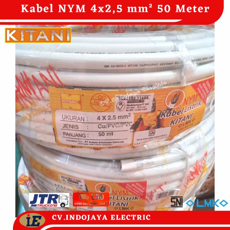 Kabel Nym 4x2,5mm² Kitani 50 meter Kabel Listrik Kawat