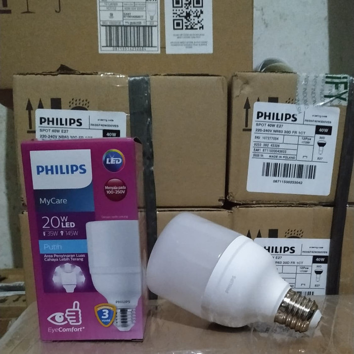 LAMPU LED BULB BRIGHT PHILIPS 20WATT 20W WARNA PUTIH