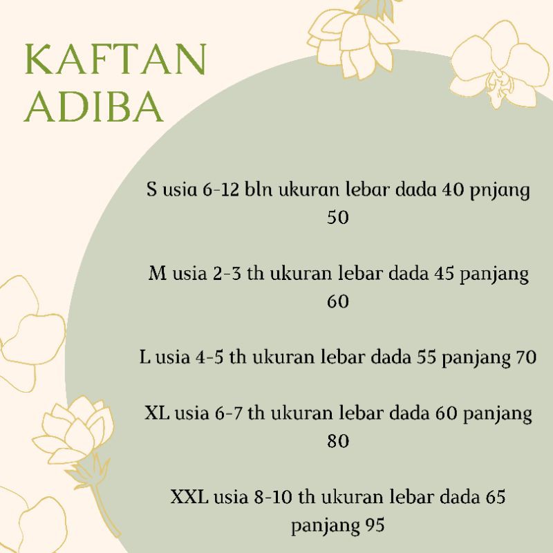 Kaftan Adiba Anak Pesta / Kaftan Balita
