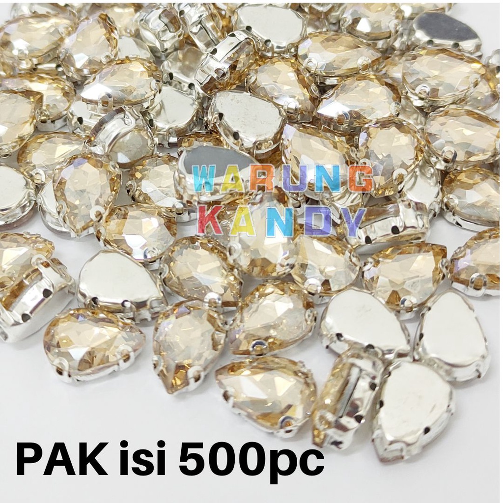 Diamon Jahit Cangkang Tetes 10x14 Mas GRADE A PAK 500pc