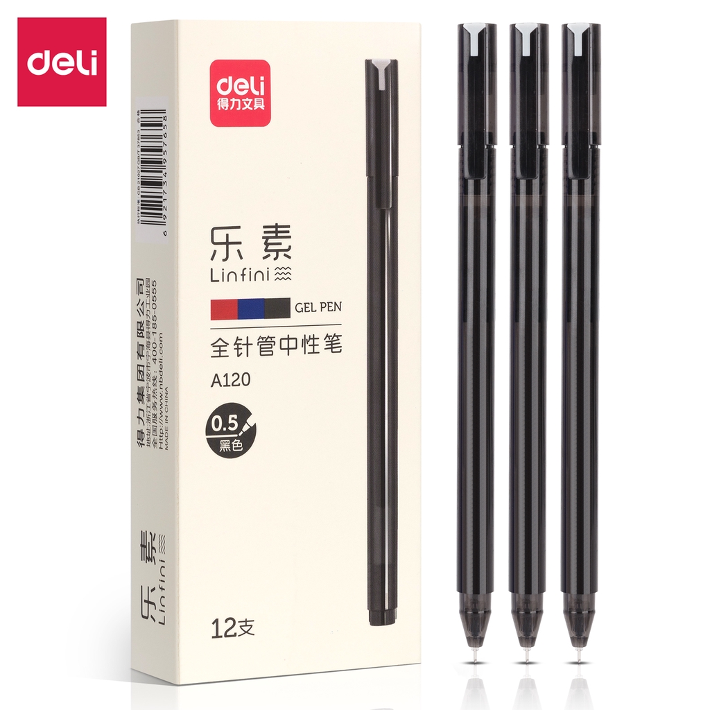 

Deli Gel Pen Pulpen Gel Tinta Hitam 0.38mm A525