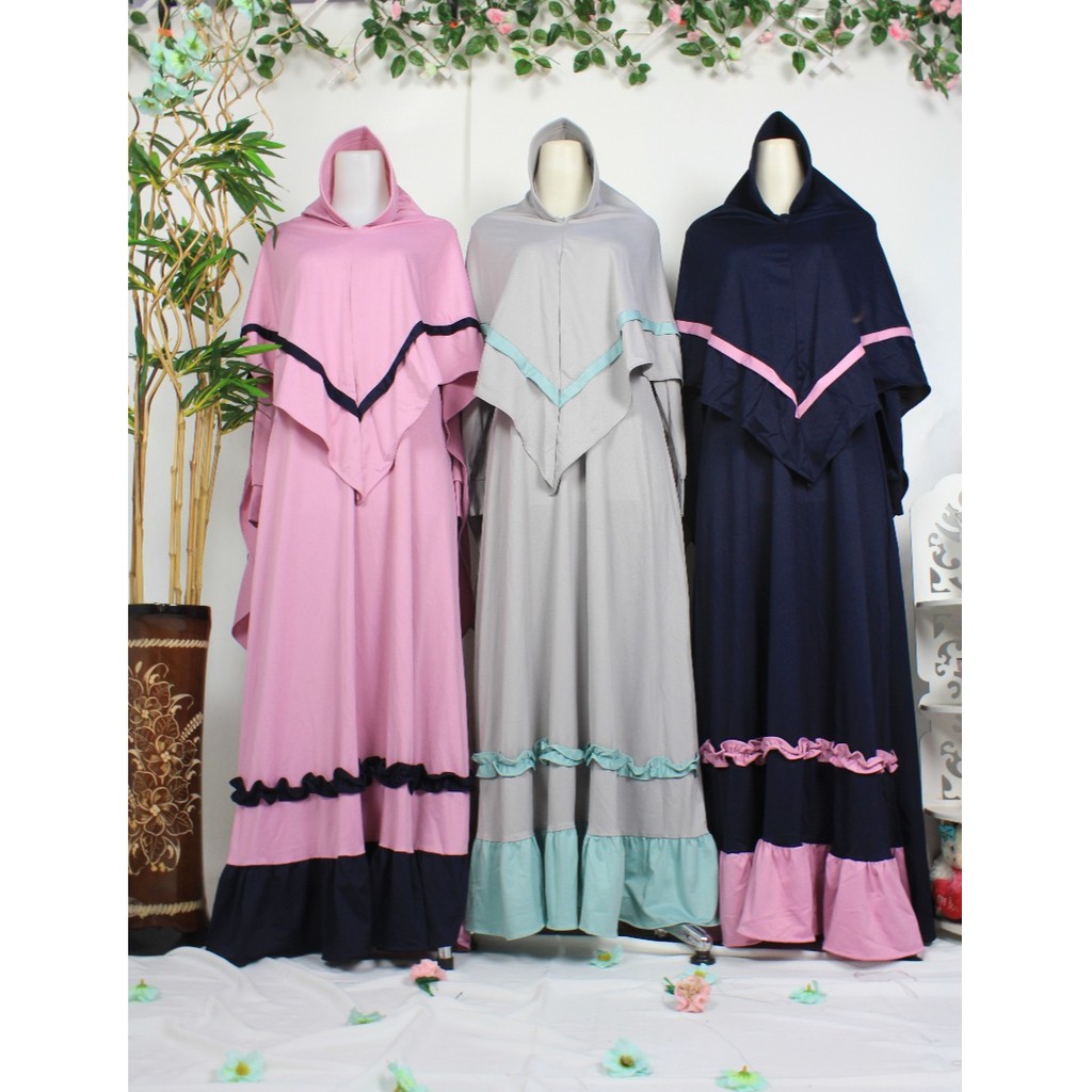 Gamis stella MELISHA Kriwil Bawah Kriwil Diagonal