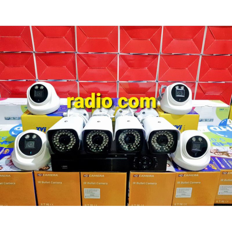 Paket cctv 8 channel 8 camera 5mp hd turbo (4 indoor + 4 outdoor)