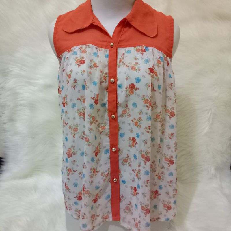 ATASAN TANKTOP BAHAN SIFON MOTIF BUNGA