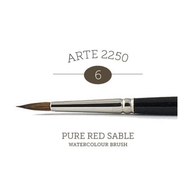 

Ready! Arte 2250 Pure Red Sable No.6 Round Watercolour Brush Terpercaya