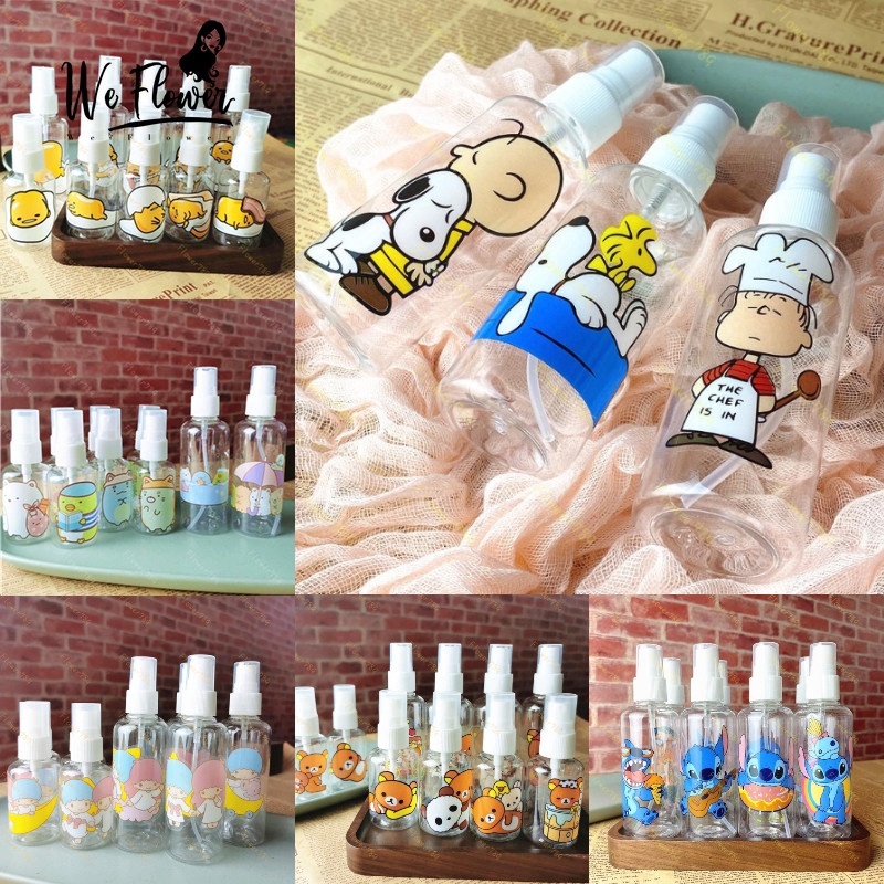 (We) Sumikko Snoppy Stitch Botol Spray Kosong Bahan Plastik Kapasitas 50ml/100ml Portabel