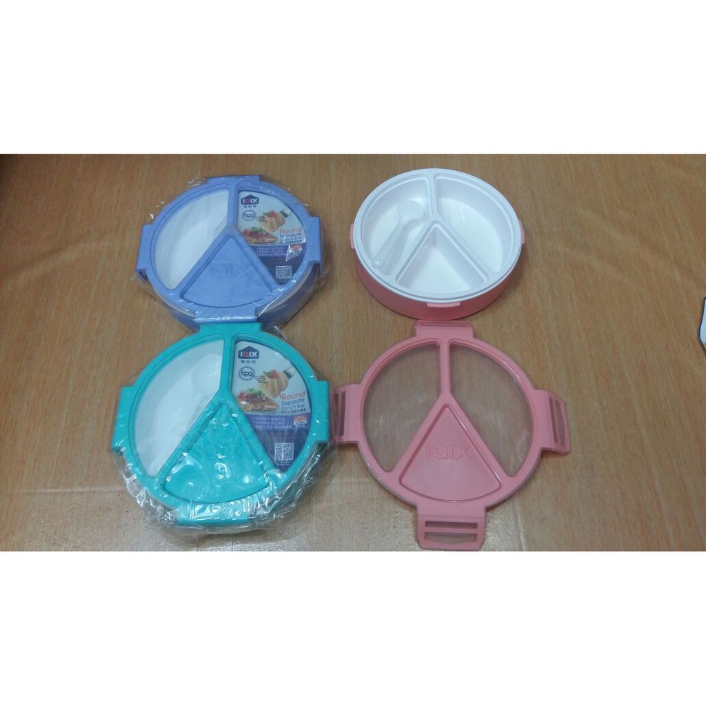 lunch box sekat iqix yooyee 3 sekat anti tumpah model bulat