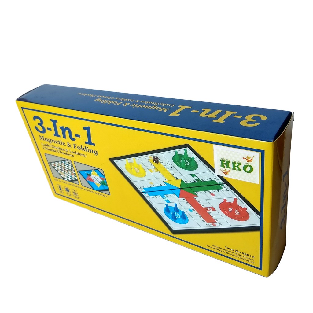 Ludo Halma Ular Tangga 3-in-1 Magnetic Board Game