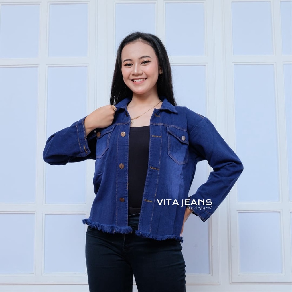 JAKET JEANS WANITA RAWIS TERBARU|IJAKET DENIM WANITA// jaket jeans oversize wanita