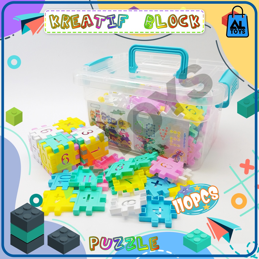 Mainan Edukasi Susun Balok Kreatif Block OCT9217 Box Bagus Isi 29pcs