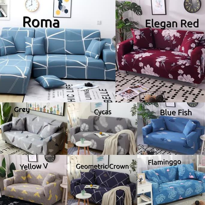 PROMO Cover Sofa 3 SEATER Import Sarung Sofa Stretch Kain Sofa 3 Seater DR112