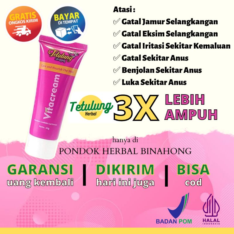 Tetulung Vita Cream Selangkangan Berjamur Dan Gatal Original , Vita Krim Gatal Selangkangan Ampuh , 