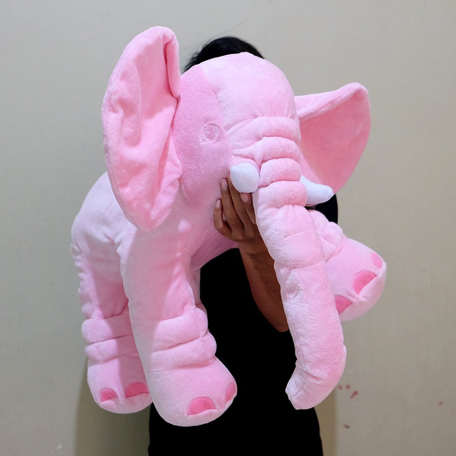 Boneka gajah elephant lembut 70cm bantal safari bantal bayi mobil kursi kantor kado ibu hamil